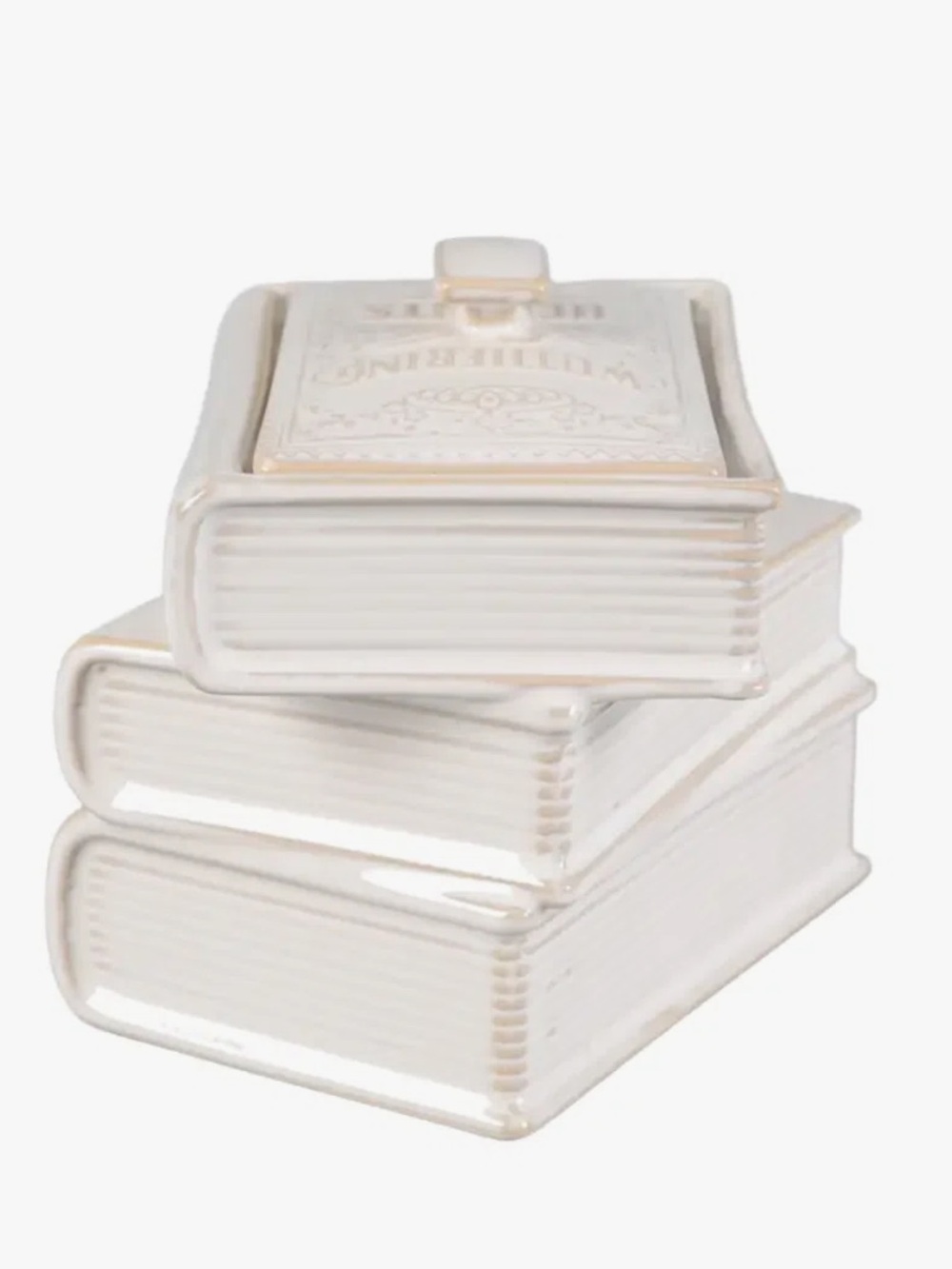 Cupcakes and Cashmere Fresh Air Candle Stacked Books Halloween Decor